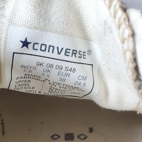 Converse Rare Women's Gold Glitter Rubber Chuck Taylor All Star OX Canvas Sz 7.5 - Picture 7 of 7